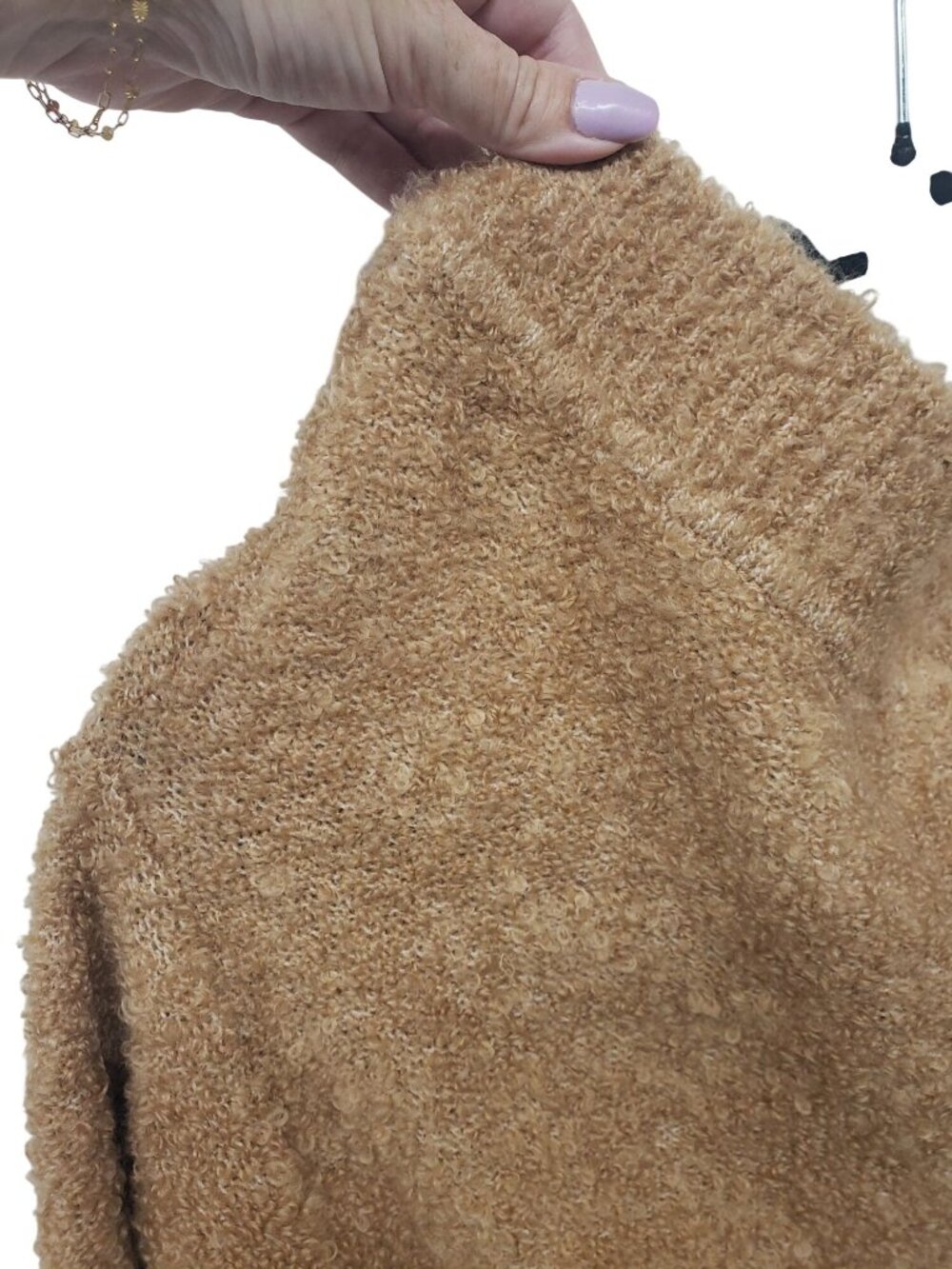 NEW Express Brown Fuzzy Y2K Asymmetrical Bodycon Sweater Dress S Small - Picture 2 of 6